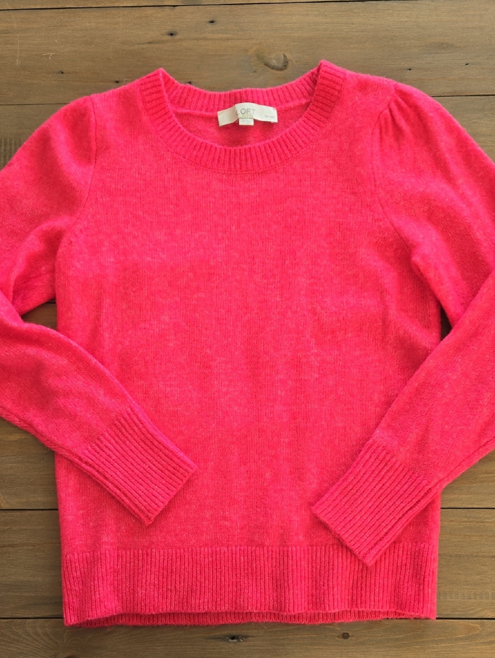 LOFT Crewneck Sweater in Bright Pink